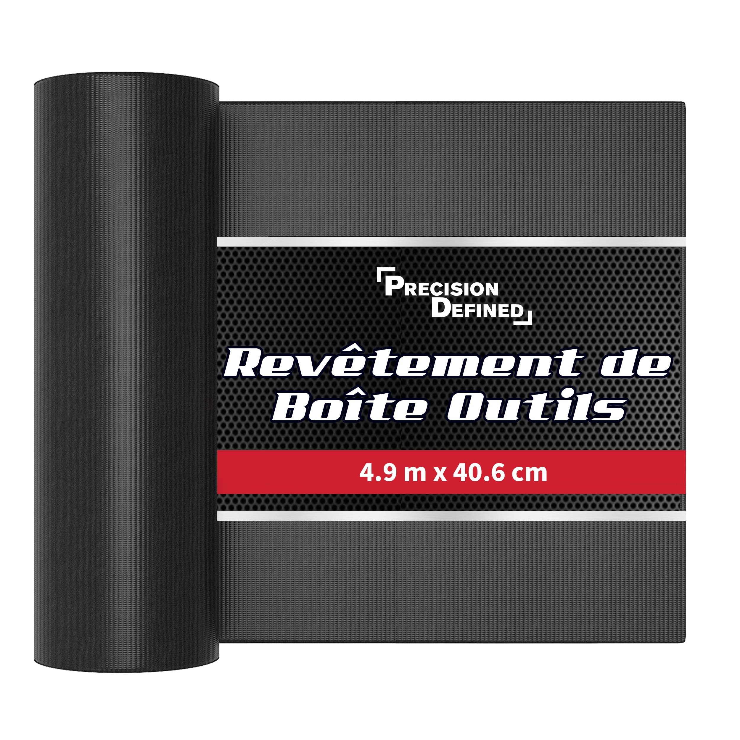 Precision Defined Tapis Antidérapant pour Servante, 40 cm x 4,8 m | Épais, Découpable et Résistant, pour Fond de Tiroir