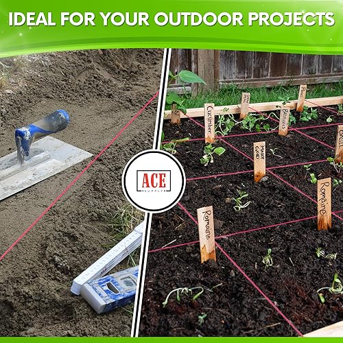 Miniatura 25 de Línea de cuerda rosa fluorescente - Cuerda de nailon trenzado #18 - Longitud de 250 pies - Cordel de nailon para herramientas de jardinería o rosa