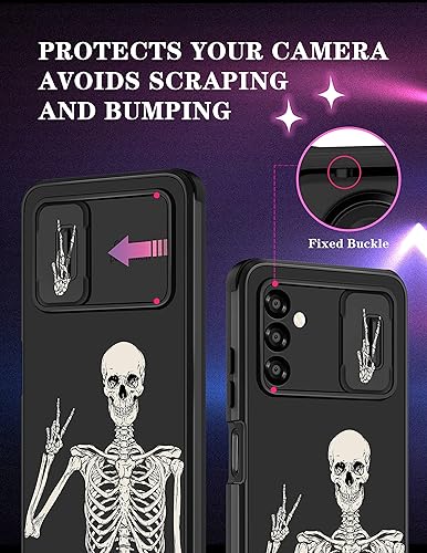 Miniatura 9 de Goocrux Funda para Samsung Galaxy A13 5G para niñas y mujeres, diseño único estético con funda de cámara deslizante para adolescentes para Galaxy