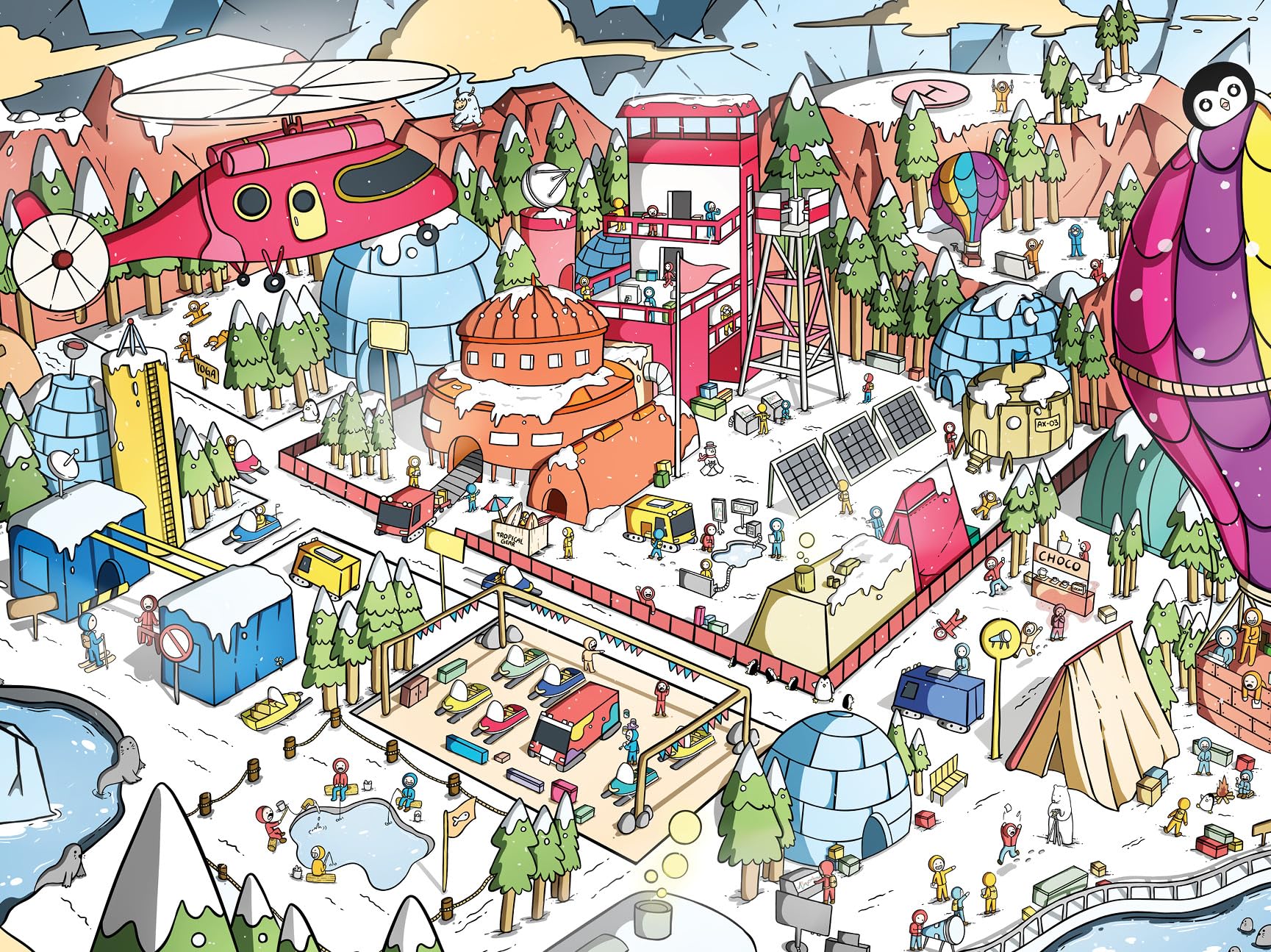 Lucky Puzzles Arctic Antics - 500 Piece Jigsaw Puzzle for Adults & Kids 12+ | Funny Polar Adventure Magic Puzzle | Coolest Adult Puzzles | Challenging Unique and Family Fun | 18 x 24 Inches