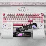 Keychron J3 SE 96% Mechanical Gaming Keyboard with Knob, Creamy Typing Sound, Tri-Mode Wireless (Bluetooth 5.2/2.4GHz/USB-C), Hot-Swappable RGB Sakura Milk Switch for Mac Windows Linux - Pink