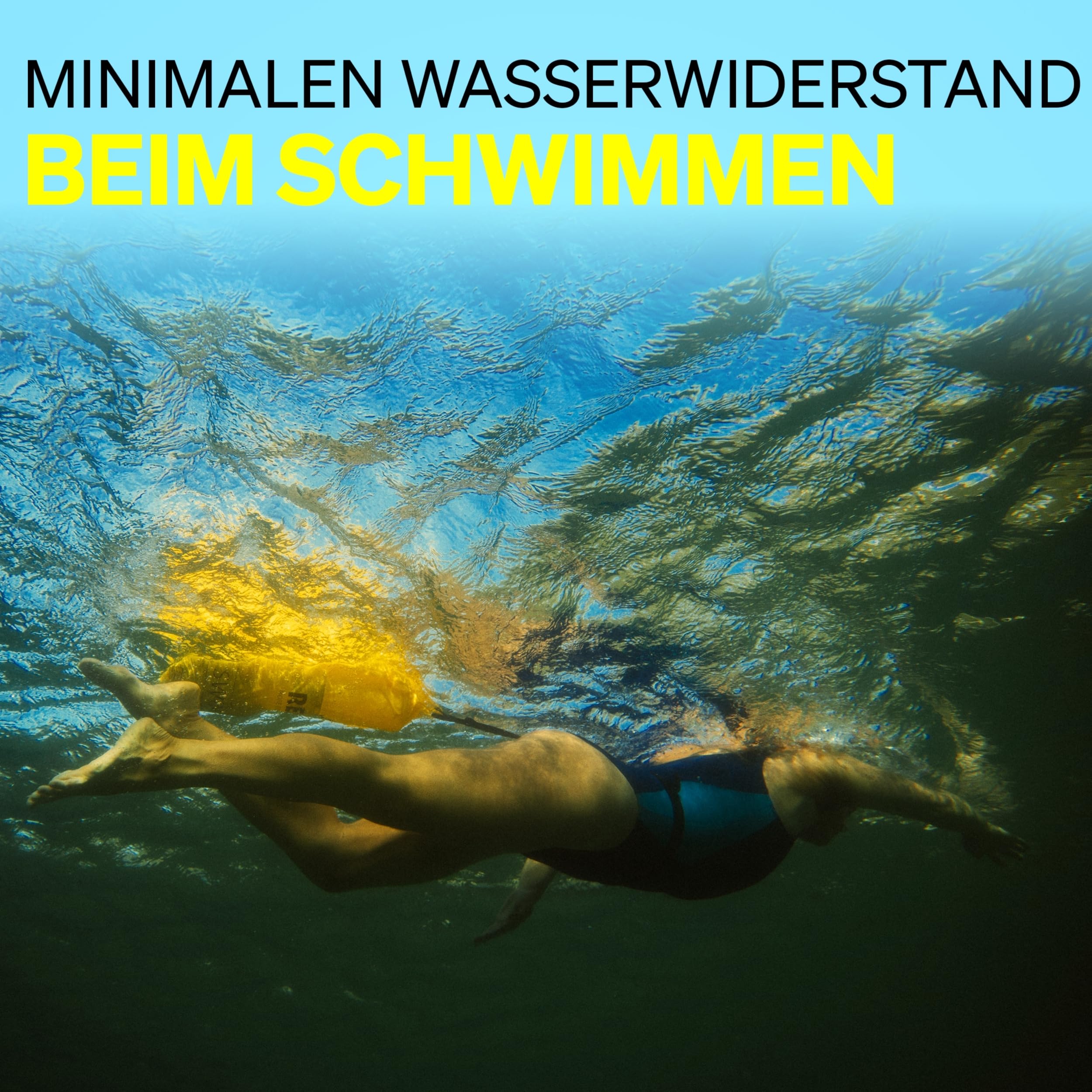 Restube Schwimmboje - Aufblasbare Schwimmhilfe für Schwimmen, Schnorcheln, Triathlon, SUP, Freiwasserschwimmen und Wildschwimmen - Kompakte gut sichtbare Boje Swimming Buoy für Kinder und Erwachsene