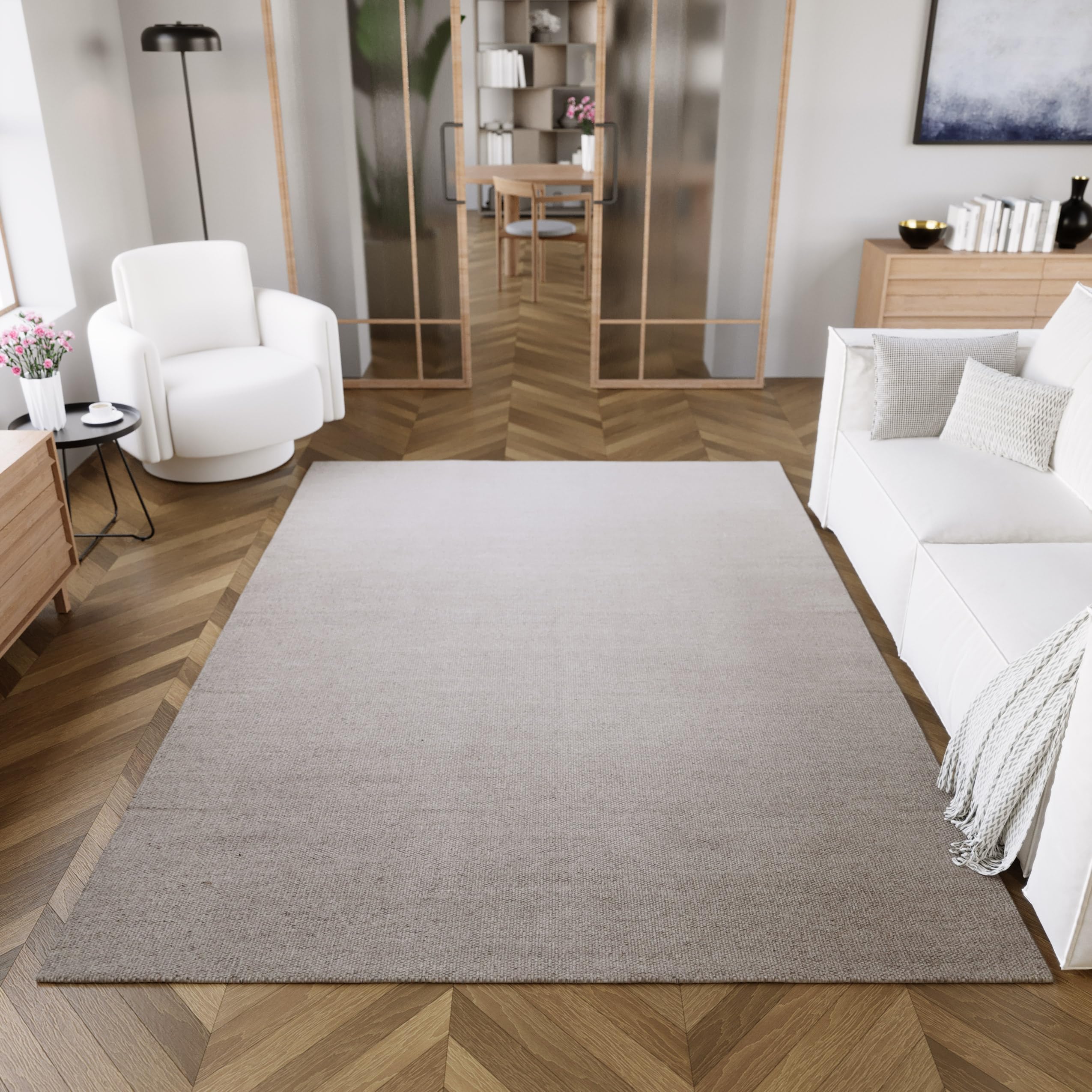Tappeto di lana tessuto a mano - prezioso, sostenibile, tappeto ideale per il soggiorno, la camera da letto e la cameretta dei bambini, tappeto hand-woven in lana vergine - PERPIGNAN - 160 x 230 cm