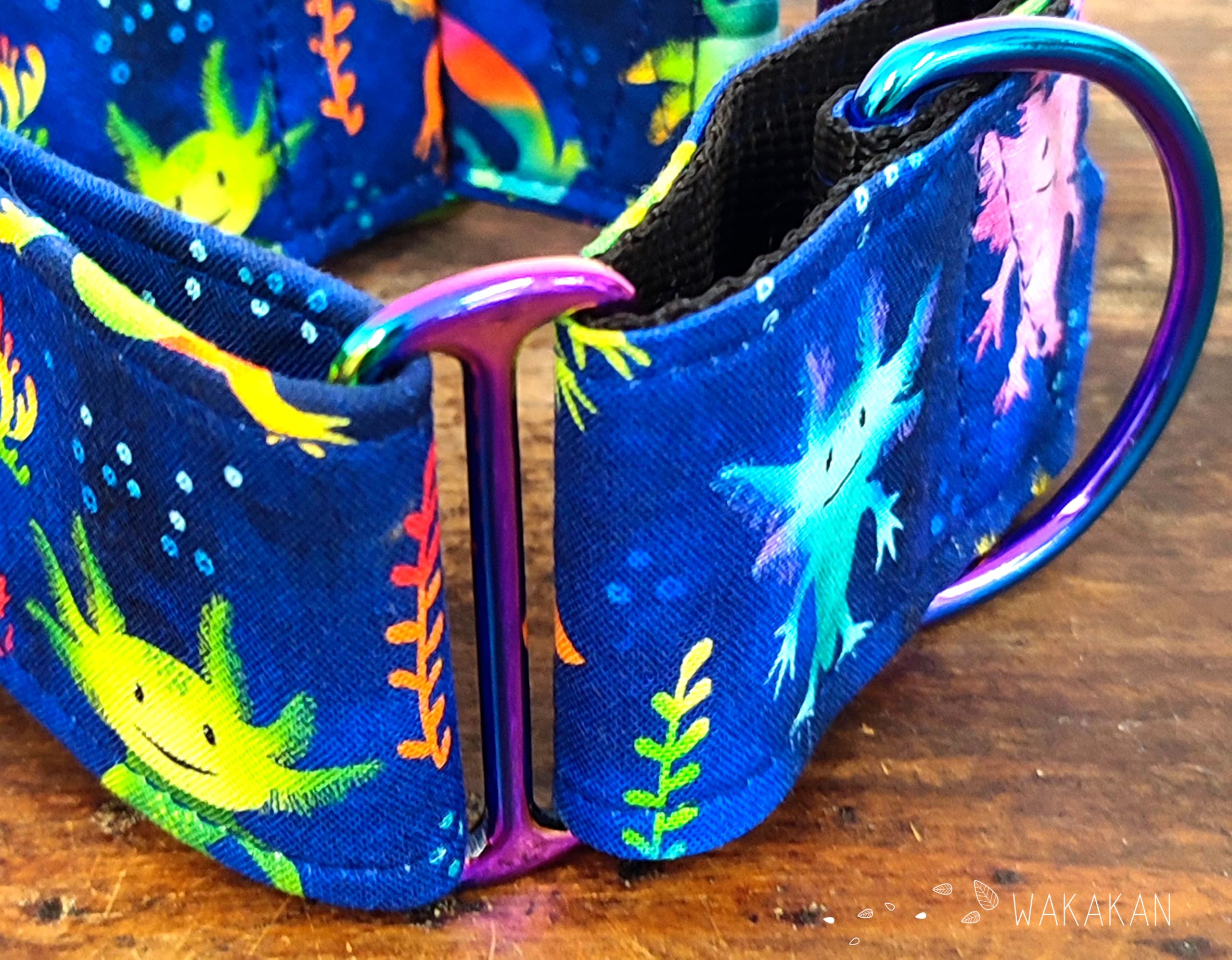 Collar Martingale Para Perro: Axolotl, Hecho a Mano en España por Wakakán
