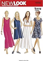 Vista 4 de New Look Patrón de costura fácil de las señoras 6352 vestidos en 4 variaciones