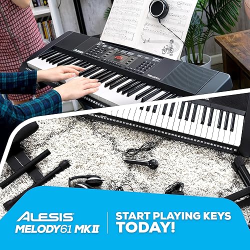 Miniatura 7 de Alesis Melody 61 Paquete de principiante teclado portátil de 61 teclas con soporte banca audífonos y micrófono