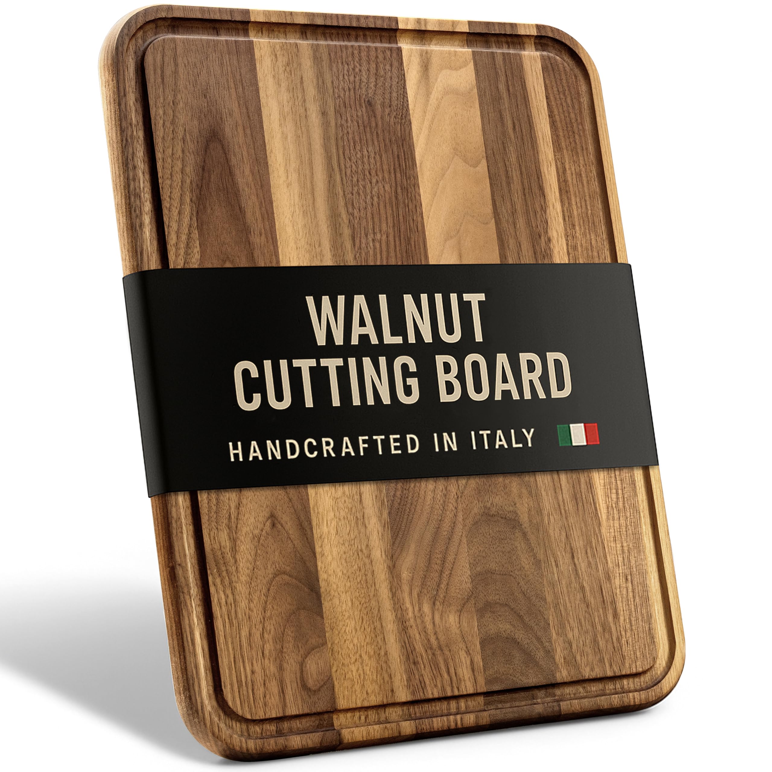 Reversible Walnut Cutting Board by Basilico – 15.8"L x 11.8"W, Brown