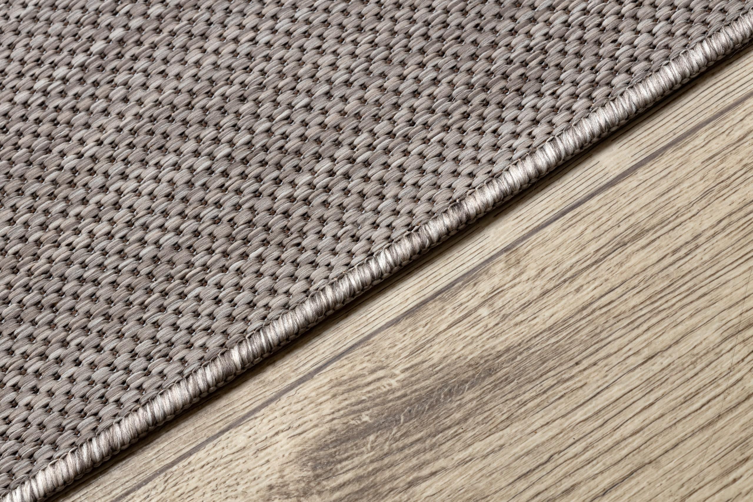 rugsx Passatoia SION effetto sisal, tappeto a tessitura piatta, resistente e facile da pulire, interno esterno, cucina corridoio balcone terrazza, beige 80x200 cm