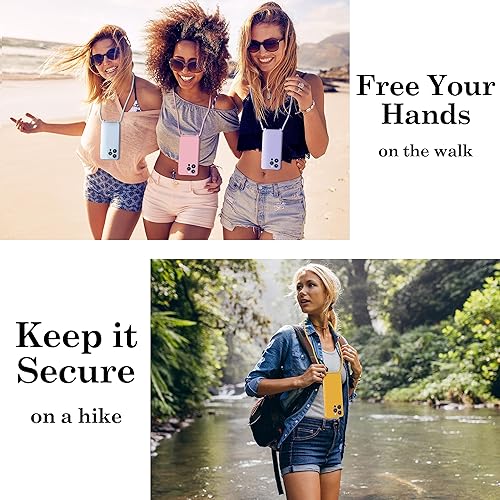 Miniatura 4 de Blaspins Funda de correa cruzada con cordón para iPhone 15 Plus, manos libres, cuello cruzado, cuerda ajustable extraíble, protección contra caídas