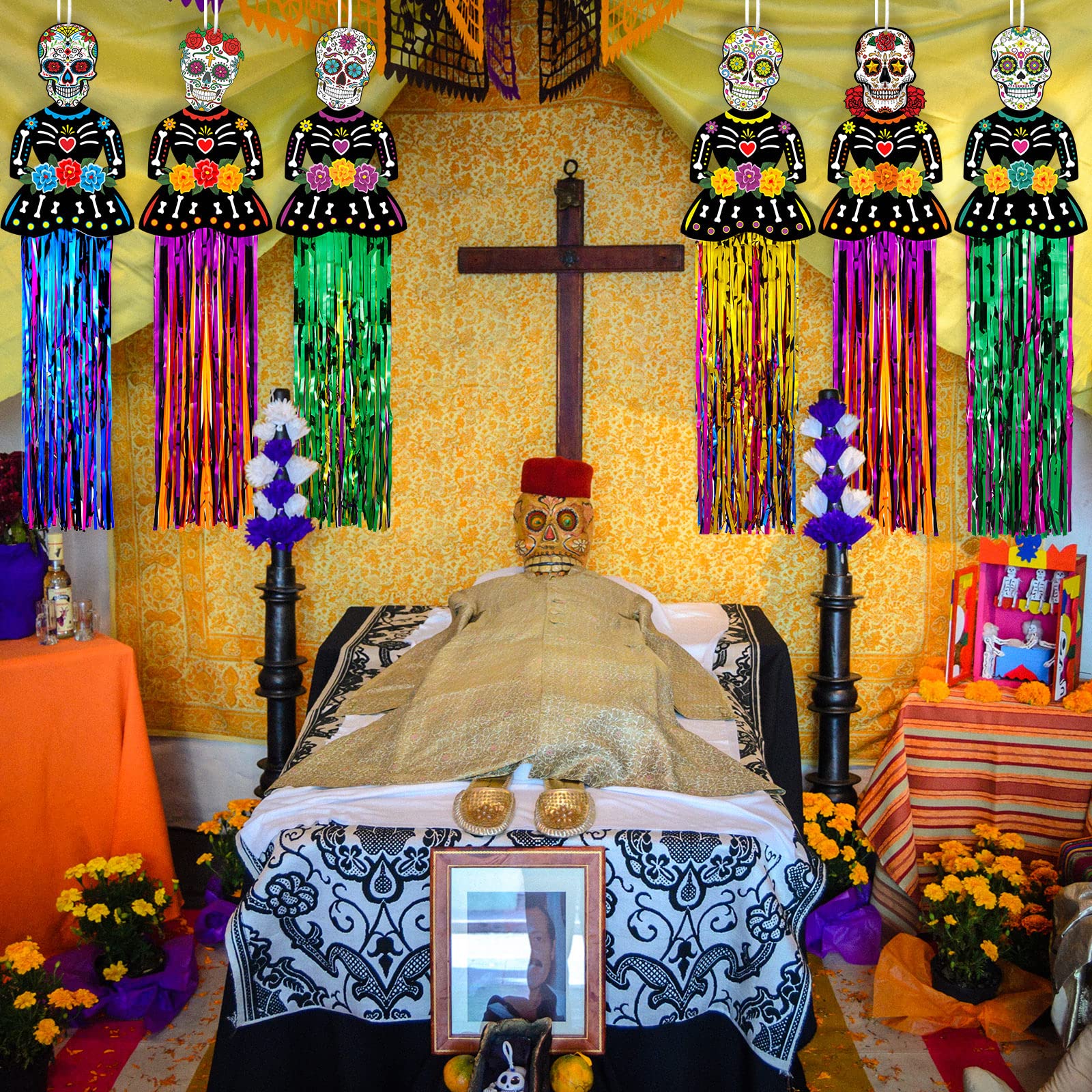 Snapklik.com : 6 Pieces Day Of The Dead Decorations 3 Ft Dia De Los ...