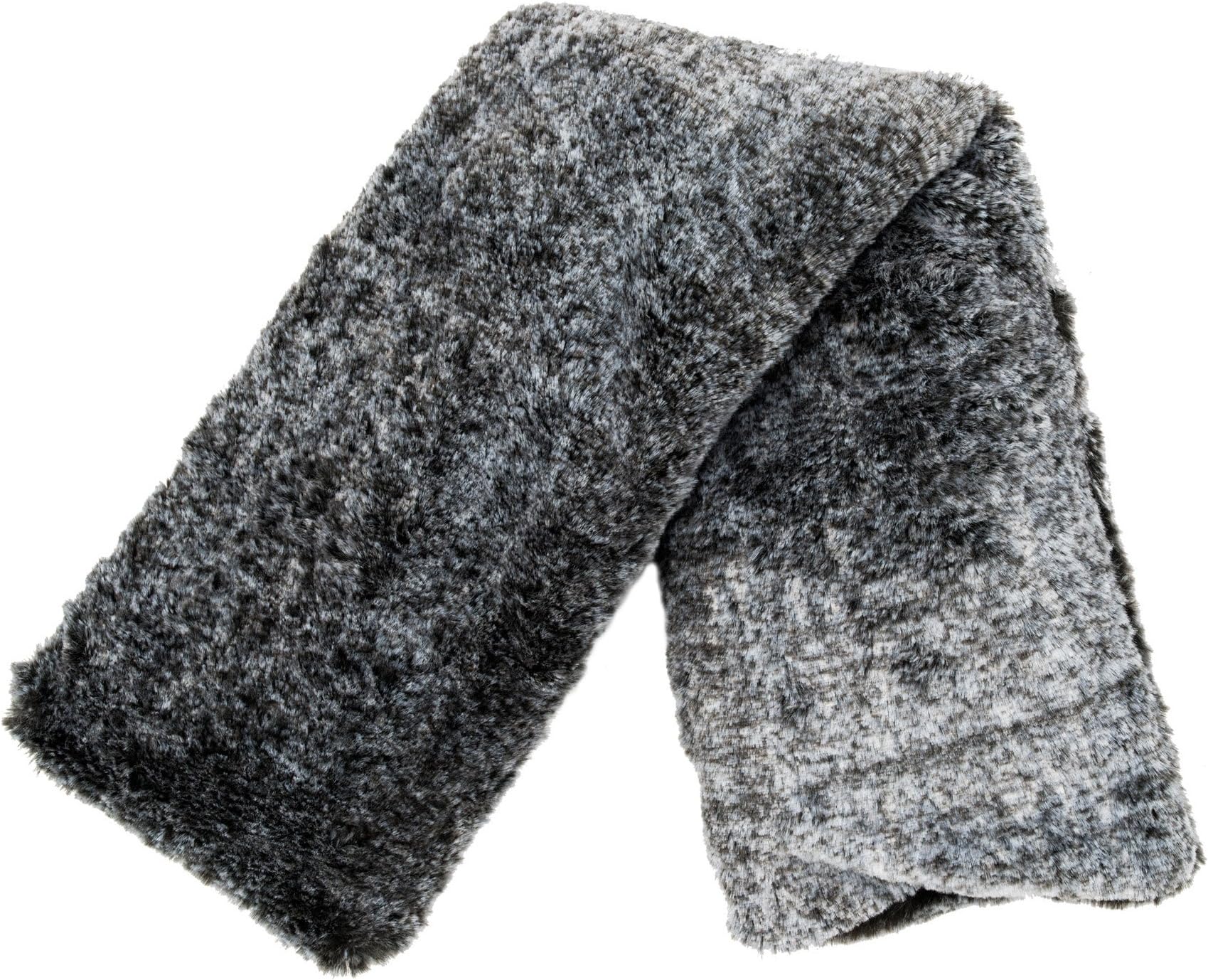 Faux Fur Aromatherapy Lavender Scented Heated Buckwheat Neck Wrap, Black