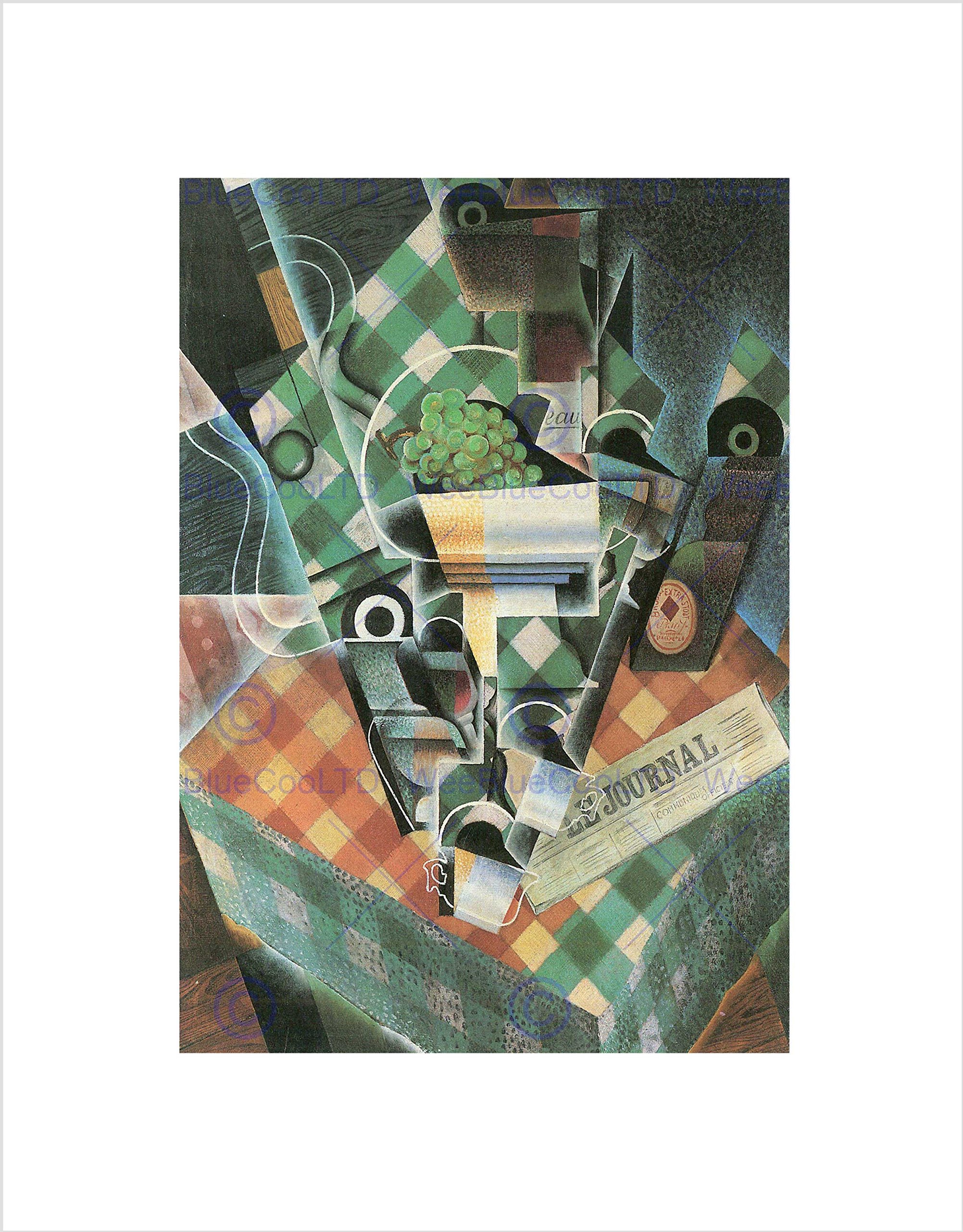 Wee Blue Coo Juan Gris Still Life With Checked Tablecloth Wall Art Print