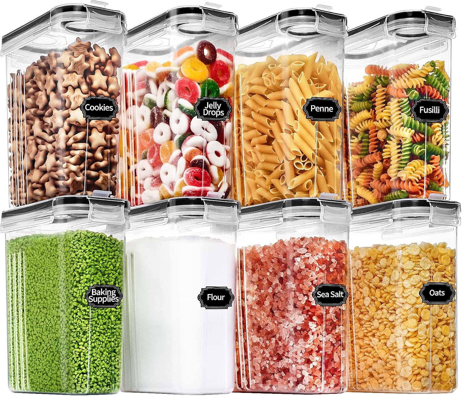 PRAKI Airtight Food Storage Containers Set 8PCS, Cereal