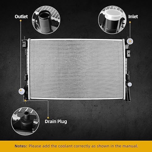 Miniatura 13 de DWVO Radiador compatible con 1998-2005 Mercury Grand Marquis 2003-2004 Marauder 1998-2005 Lincoln Town Car 1998-2002 Ford Crown Victoria 4.6L V8