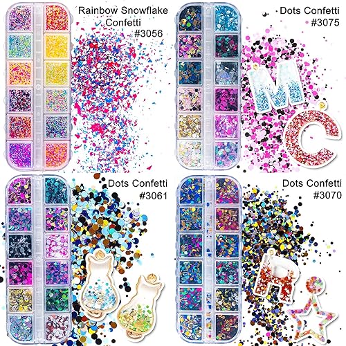 Miniatura 2 de Brillantinas iridiscentes, lentejuelas holográficas, copos láser, chips de aluminio, cuentas, polvos de pigmento cromado espejo, kit de fabricación