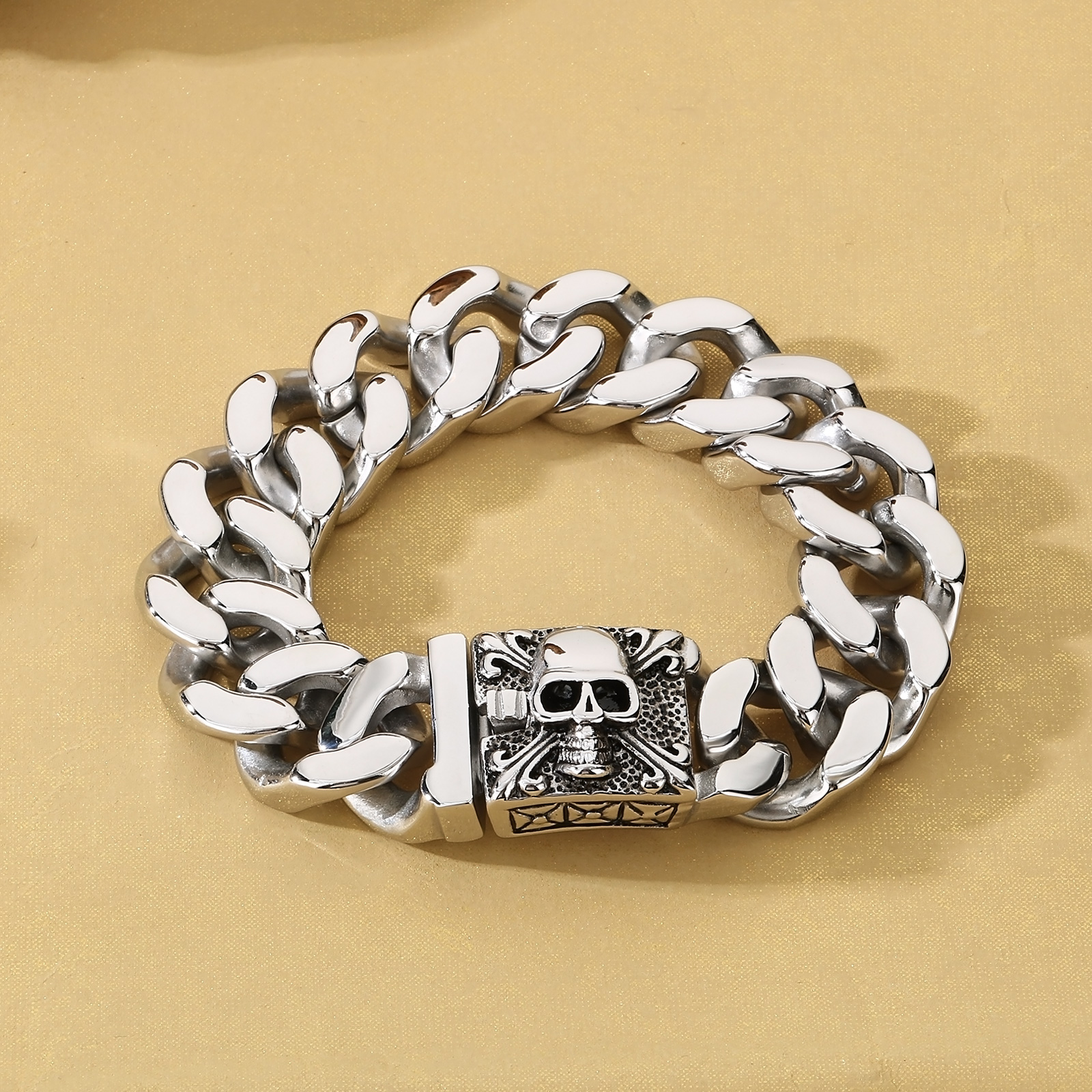 Pulsera para hombre de acero inoxidable estilo gótico miniatura 7