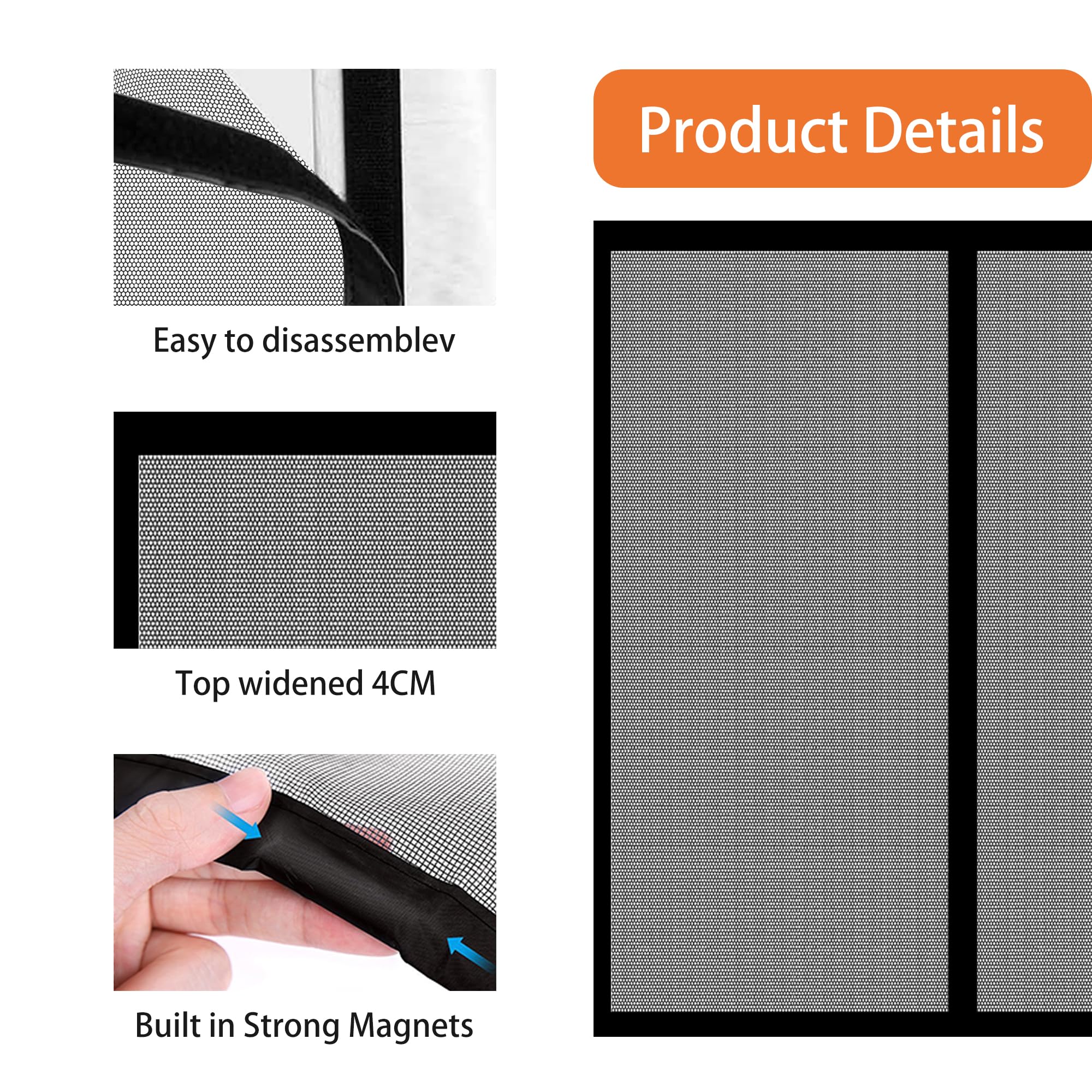 Zanzariera Magnetica Porta Finestra 152 x 242 cm Tenda a Mosca Magnetica Traspirante Anti Insetti per Tutti Terrazza Porte e Finestre, Bianco