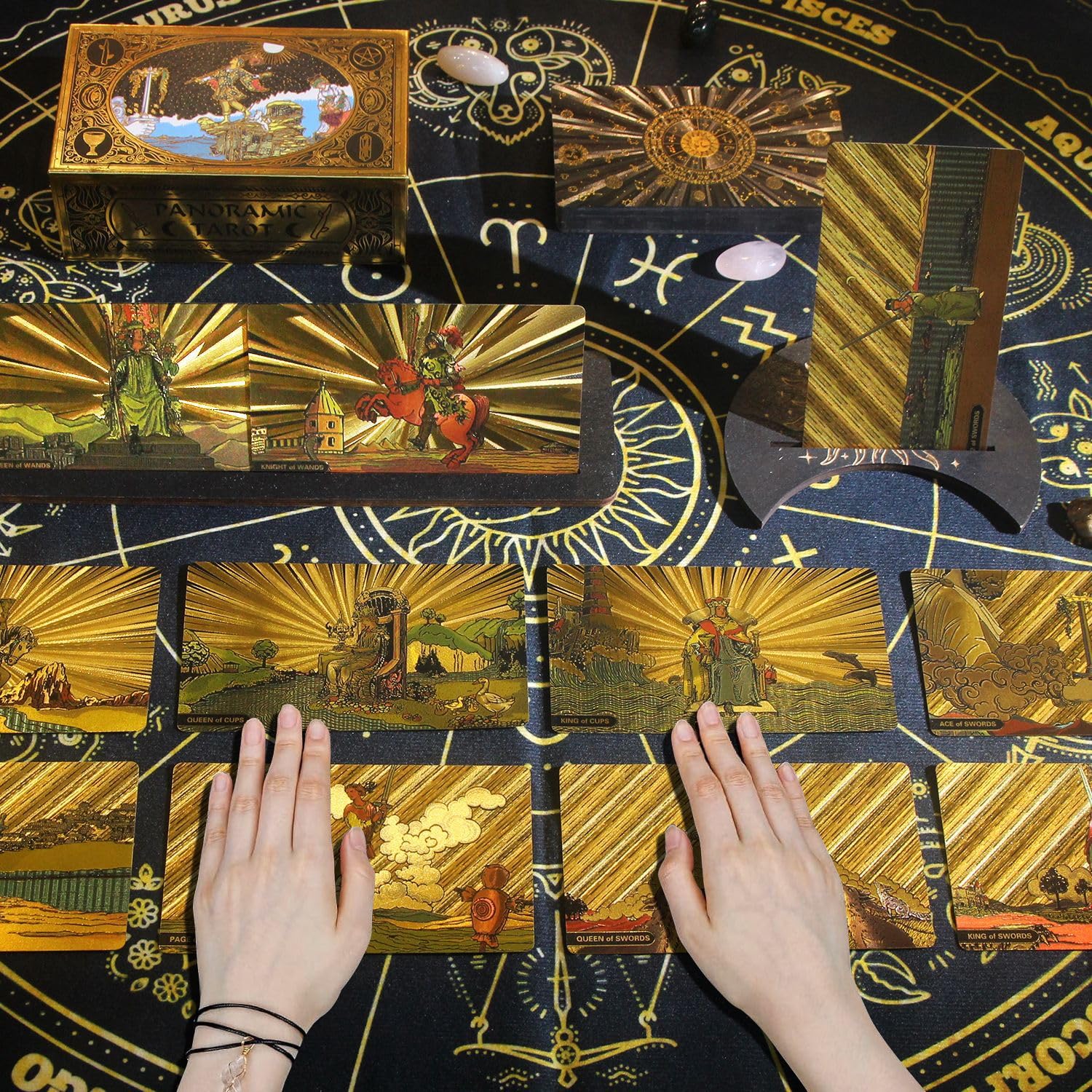 De Tarot-Panorama clásico wettaro, Tarot para Principiantes, lámina de Oro Impermeable Pet