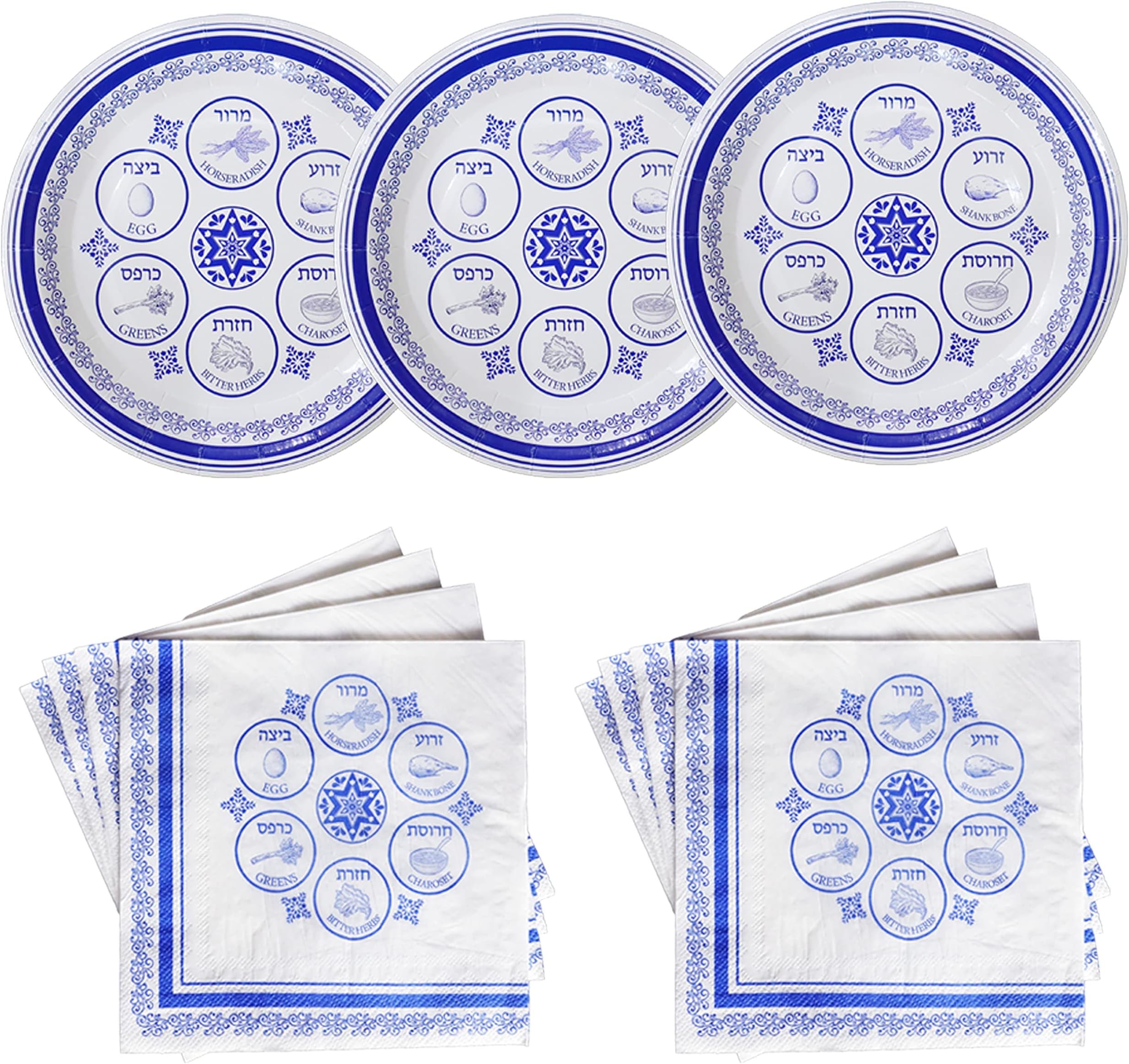 Jewfadz Modern Silver 25 Plastic Passover Plates Durable And Deluxe Quality