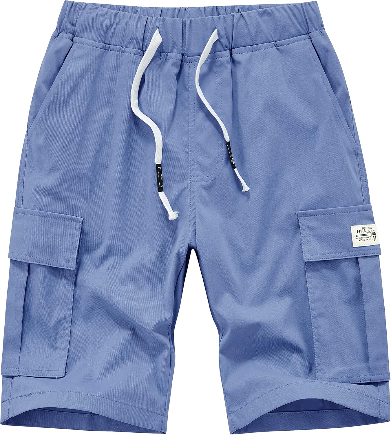 Vcansion Women's Casual Elastic Waist Drawstring Relaxed Fit Multi-Pockets Cotton Cargo Shorts