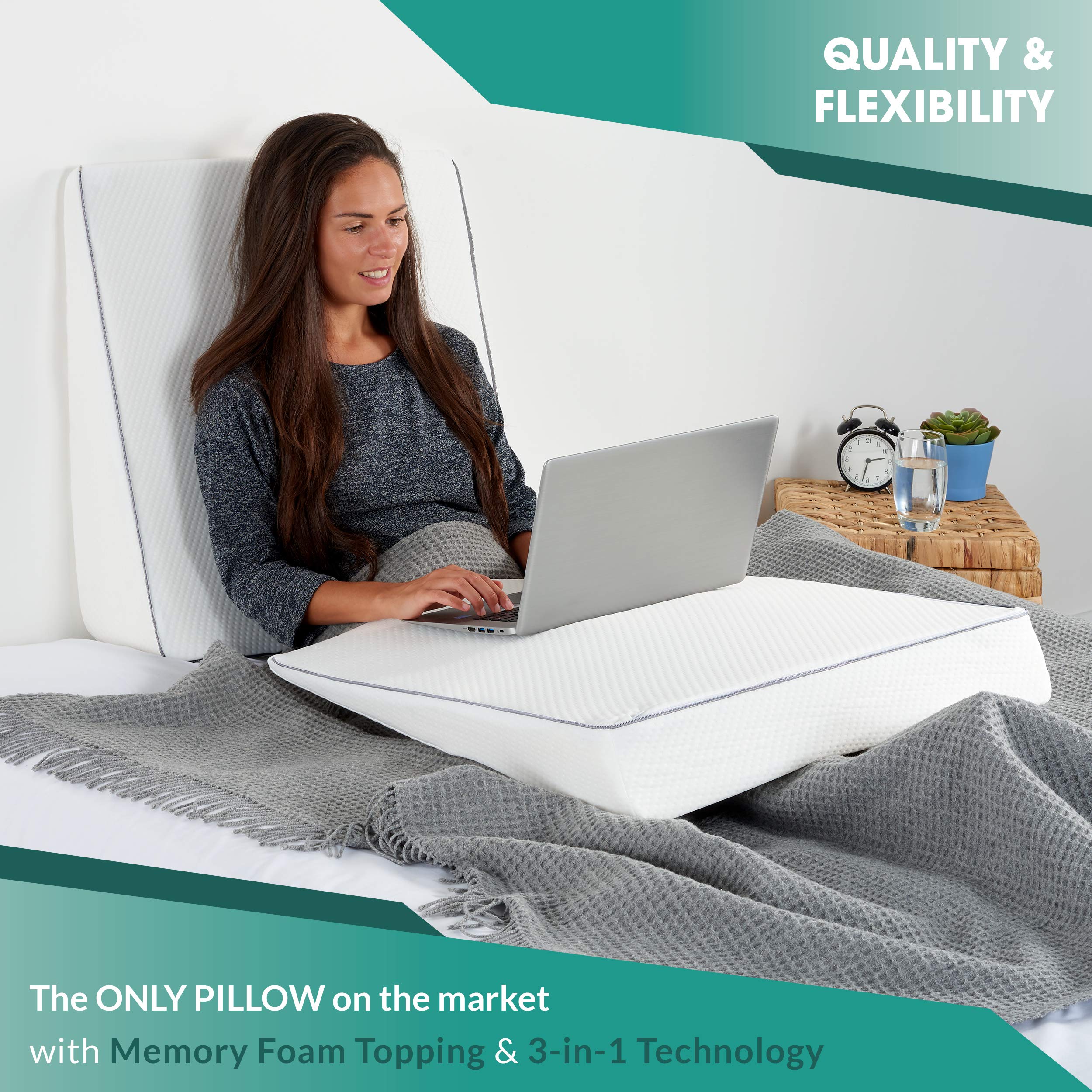 Bed Wedge Pillow RS10 by Relax Support Incline/Triangle Pillow for