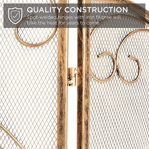 Vista 25 de Best Choice Products - Protector de pantalla de seguridad contra chispas para chimenea de 3 paneles