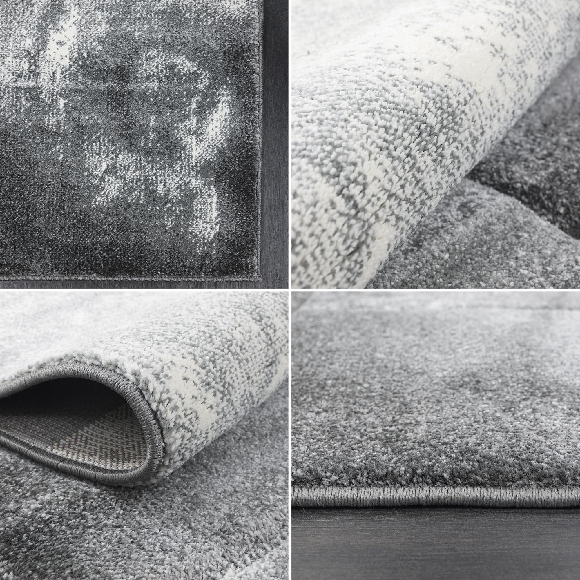 Carpetsale24 Alfombra Salon de Pelo Corto 160x230 cm Gris-2 - Alfombras de Habitacion diseño a Cuadros Sala de Extrasuave - Moderna Alfombra Dormitorio, Alfombra Cocina, Tapete Sala