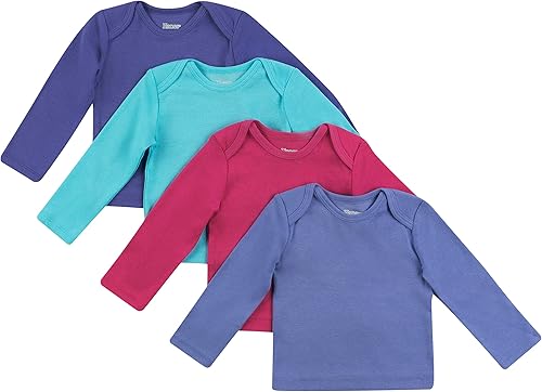 Hanes Camiseta interior de manga larga para bebés Flexy Soft de punto elástico en 4 direcciones suéter de hombro expandible para bebés y niños