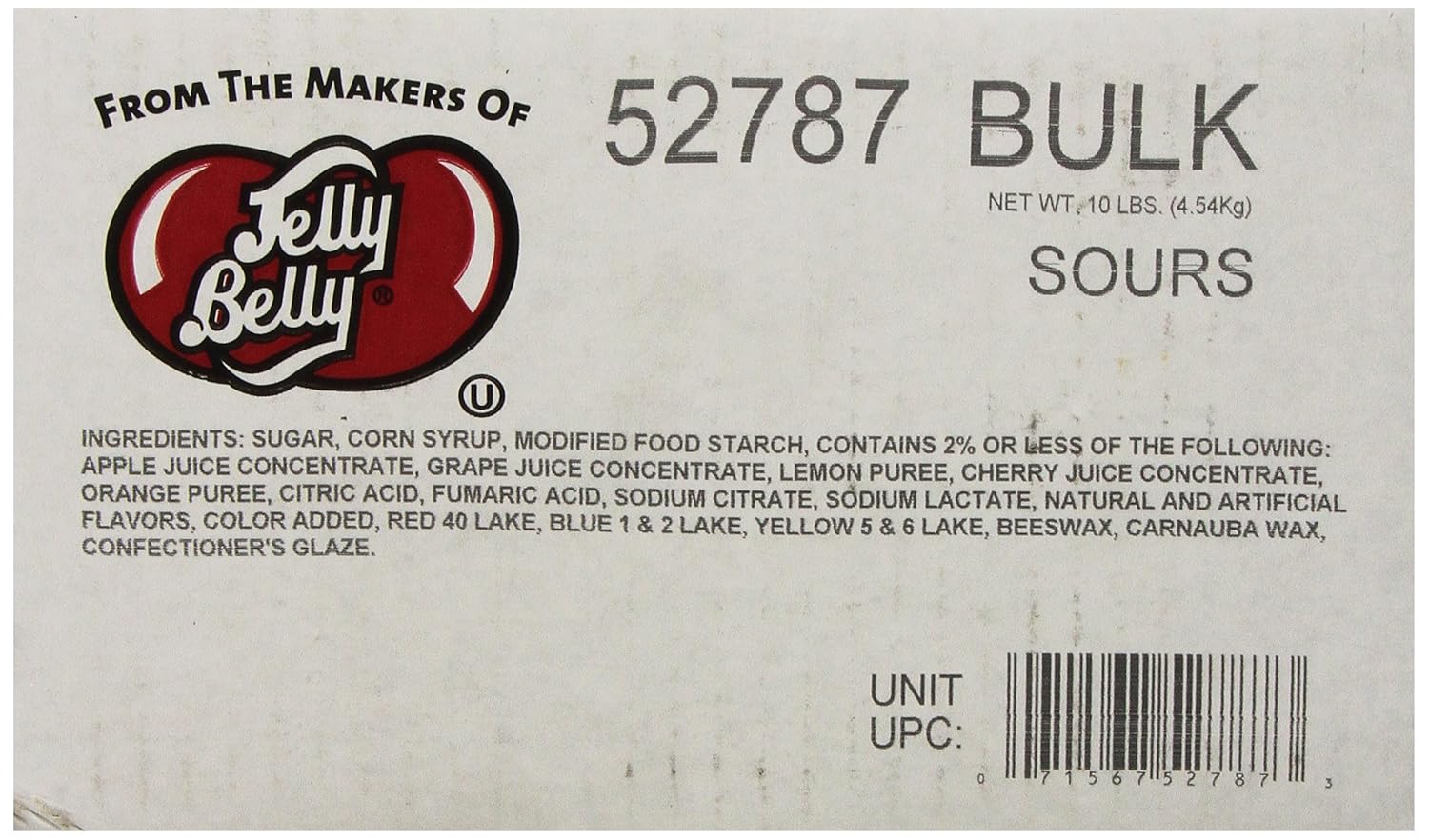 Jelly Belly Sour Jelly Beans, 5 Flavor Mix, 10-Pound Box