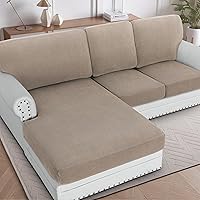 Vista 113 de H.VERSAILTEX 2025 New Sectional Couch Covers 8 Pieces Stretch Sofa Covers for Sectional Sofa Set Separate L Shaped Couch Cover for Both Left/Right