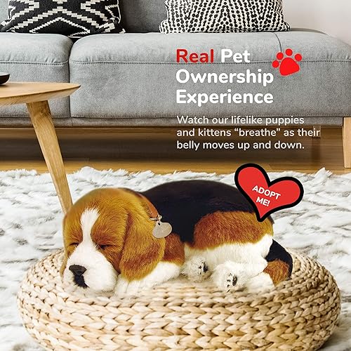 Miniatura 5 de Original Perfect Petzzz Beagle, realista, peluche interactivo y realista para mascotas, perro de compañía con 100% piel sintética hecha a mano