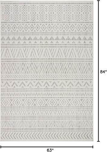 Vista 314 de Adiva Rugs - Alfombra para interior y exterior, tapete fácil de limpiar, resistente a la intemperie y las manchas, para comedor, patio, terraza