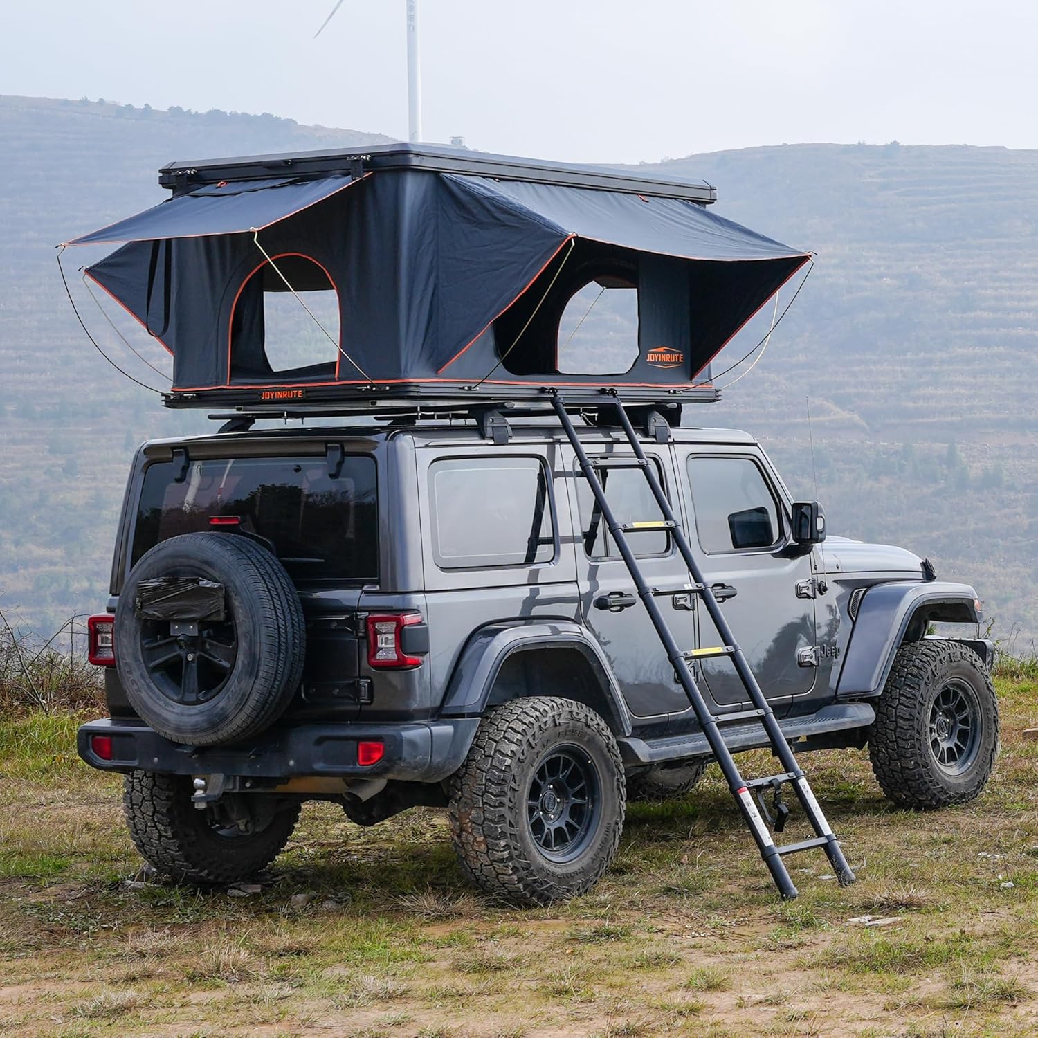 Rooftop Tent Hard Shell, Aluminum Pop Up 2-3 Person Roof Top Hardshell for Camping Truck Van Suitable for Jeep SUV Car. (Roof Tent)