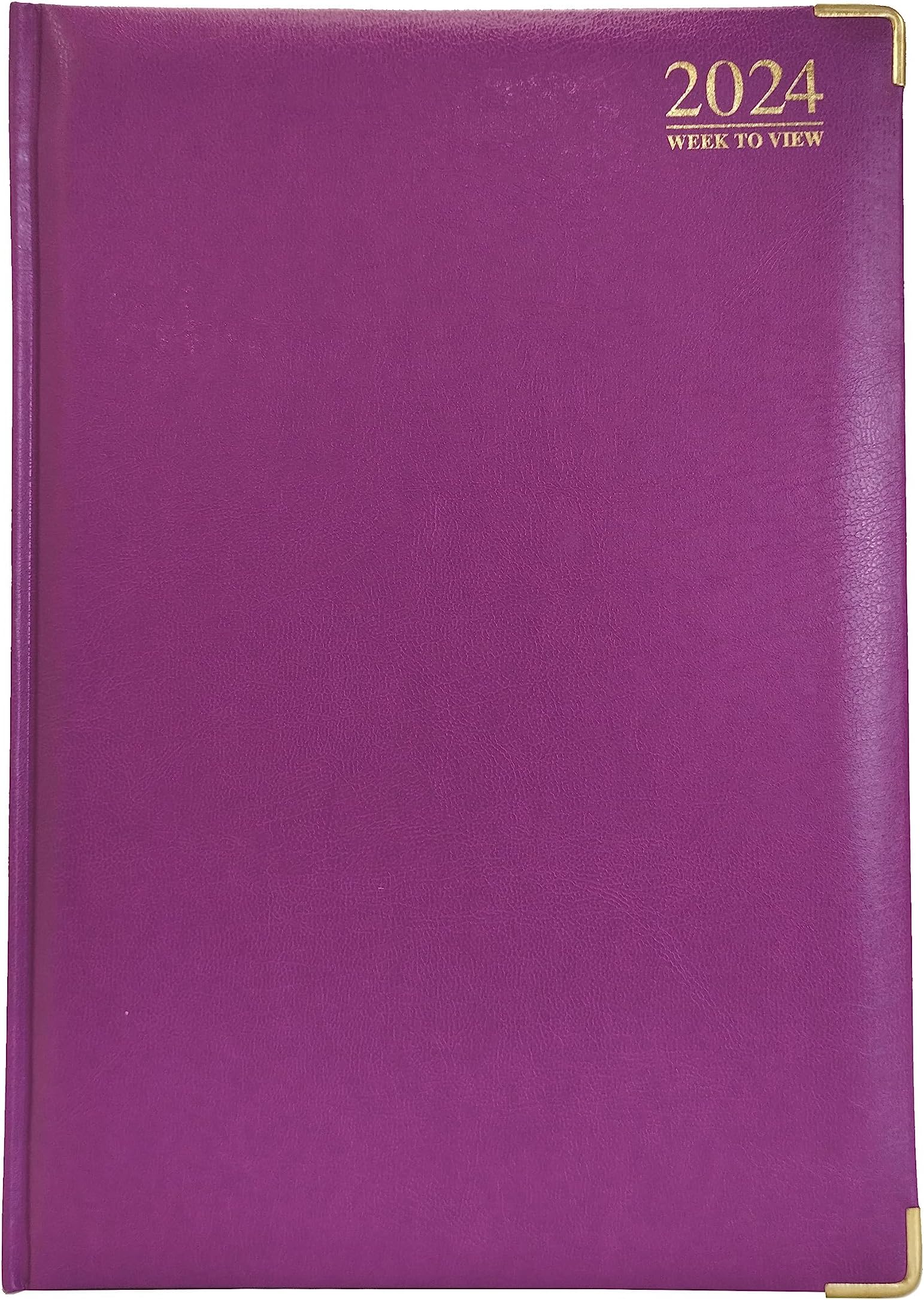 G4GADGET G4 2024 Purple A5 Week to View Diary Hardback Cover 70GSM Paper for Business Office & Home