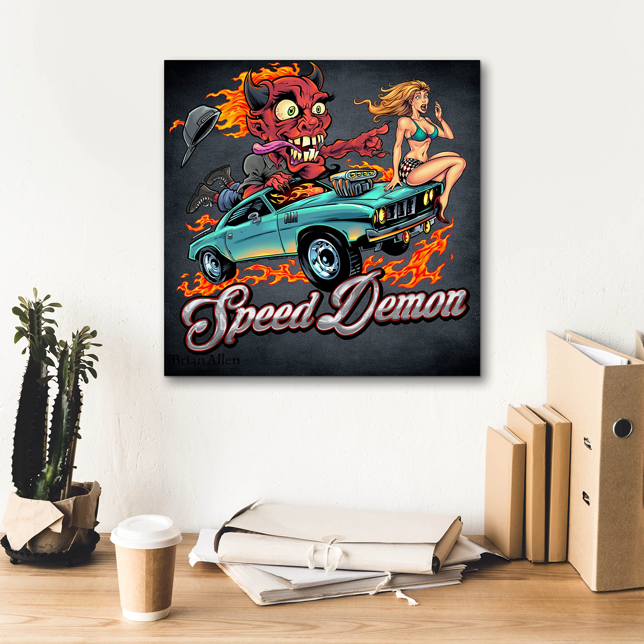 Amazon.com: Epic Graffiti 'Speed Demon Flaming Hot Rod' by Flyland