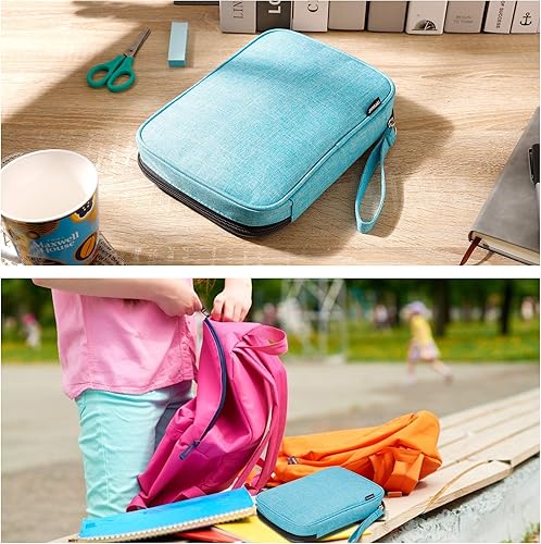 Miniatura 77 de Zannaki - cartuchera de gran capacidad para marcadores, lápices, lapiceras, papeles y sobres de carta, portador para billetera, diario, secundaria