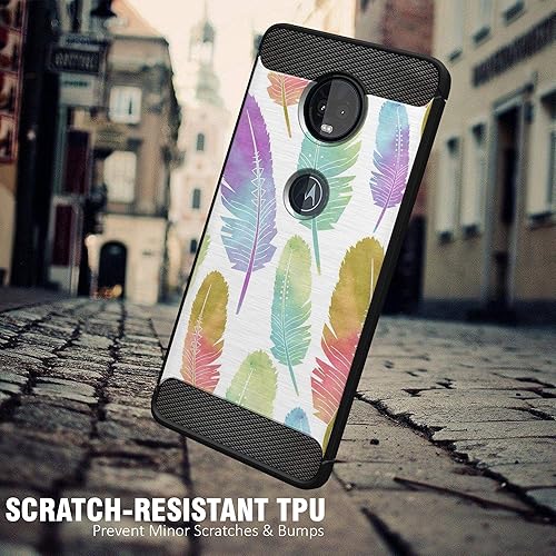 Miniatura 74 de CasesonDeck Funda ajustada compatible con Motorola Moto E5 Plus/Moto E5 Supra, fibra de carbono, protección contra golpes y caídas, TPU flexible