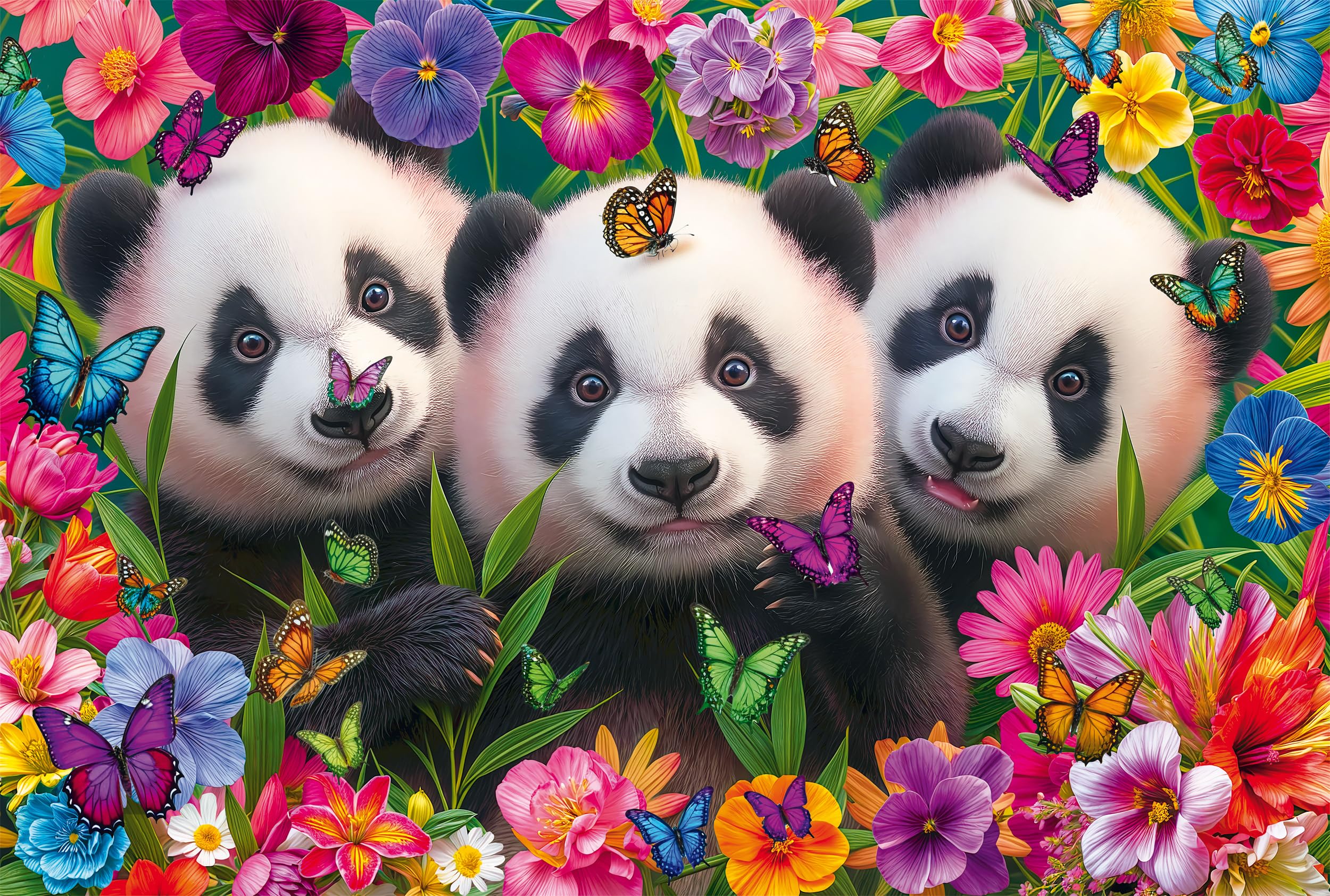 Schmidt Spiele 56578 Panda Trio Children's Puzzle 200 Pieces Made of Grass Cardboard