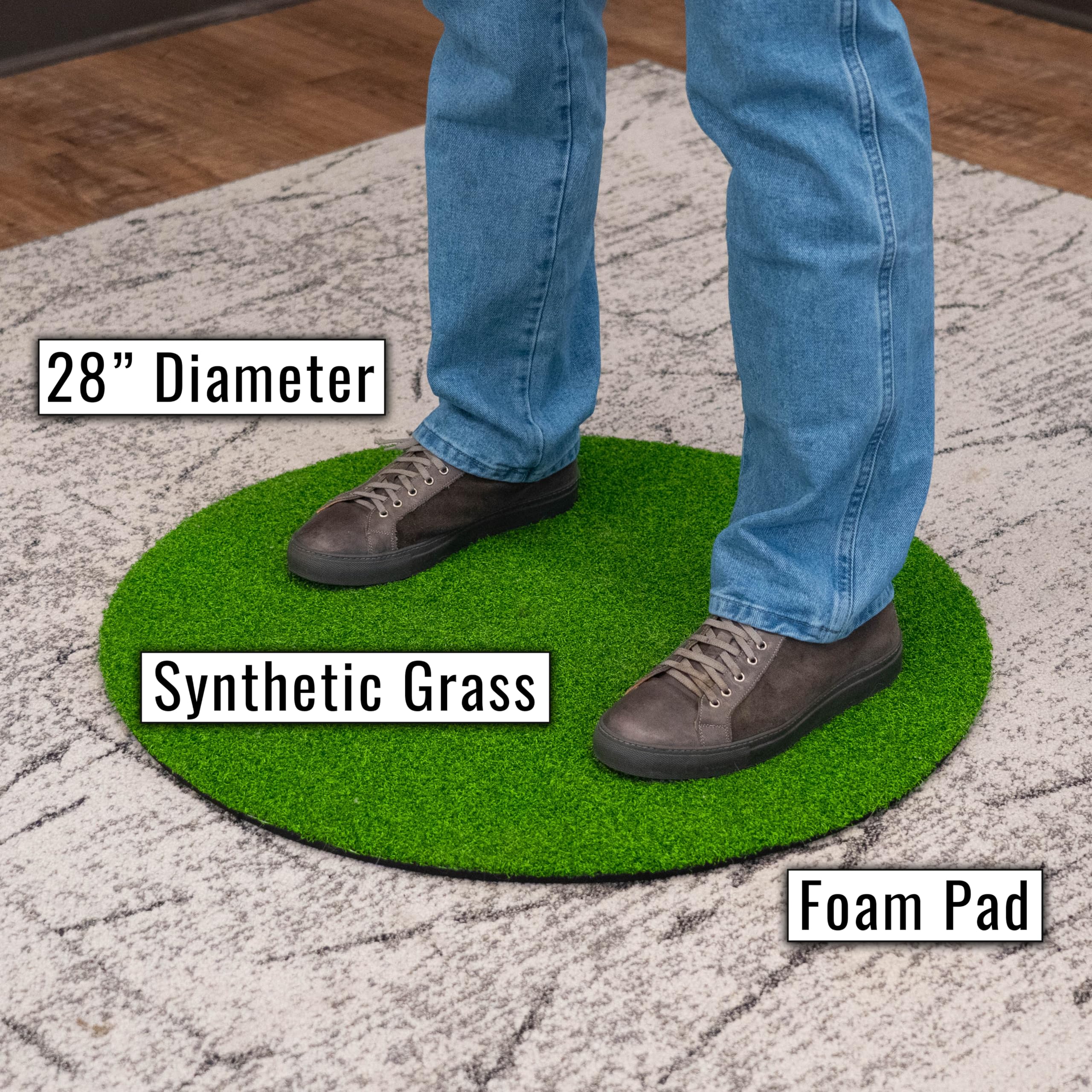 DeadeyeVR Golfmatte für perfektes VR-Eintauchen – Schlag- und Putting-Matte, Oculus Club Befestigung VR-Zubehör, 71,1 cm Durchmesser, 0,95 cm dick, einfache Lagerung, kompatibel mit Deadeye