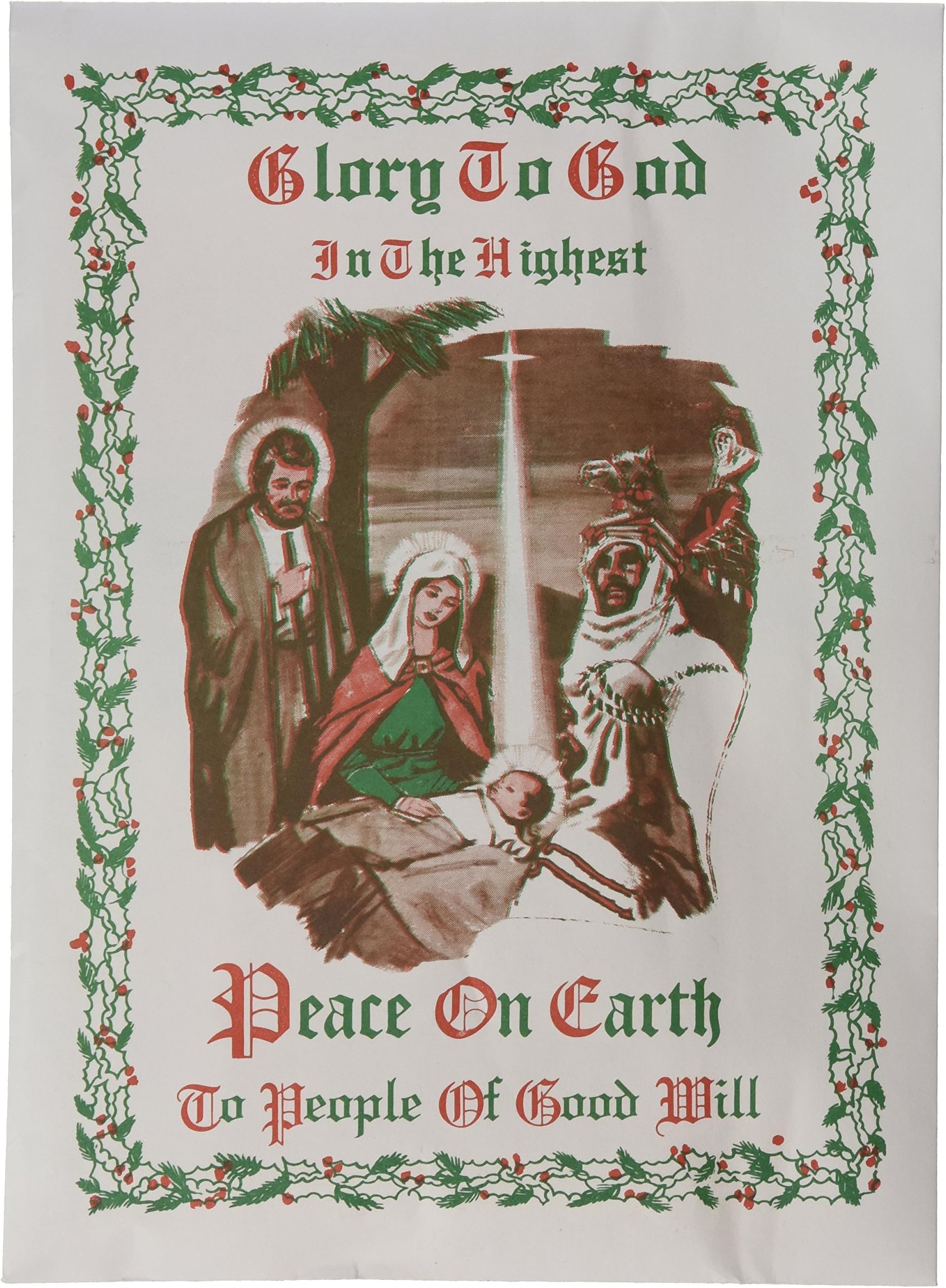 Glory to God 3 White with 1 Pink Traditional Oplatki Christmas Wafers with Story Envelope by Needzo Religious Gifts
