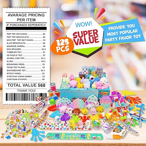 Miniatura 2 de DQstar Juguete de recuerdos de fiesta para niños de 4 a 8 a 12 años, premios de caja del tesoro para aula, bolsas de regalo, juguetes de caja de
