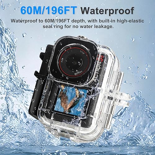 Miniatura 3 de FitStill Funda impermeable de 164 pies y 3 filtros y palo de agarre de mano flotante compatible con DJI Osmo Action 5 Pro Action 4 Action 3,