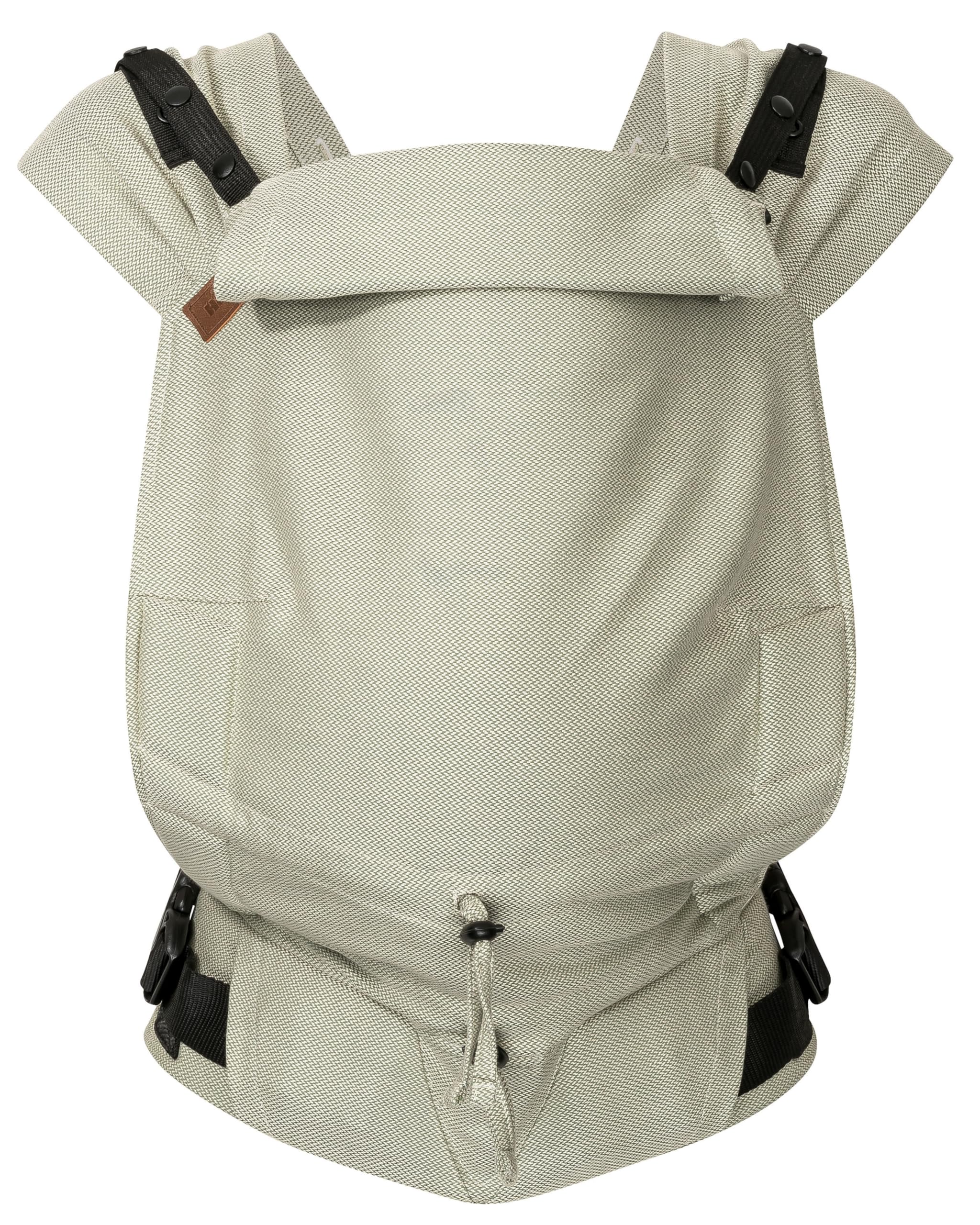Hoppediz Primeo Babytrage für Neugeborene – Ergonomische Babytrage aus 100% kbA Baumwolle – Bauchtrage, Hüfttrage & Rückentrage – Einfache Babytrage ab Geburt (Elba)