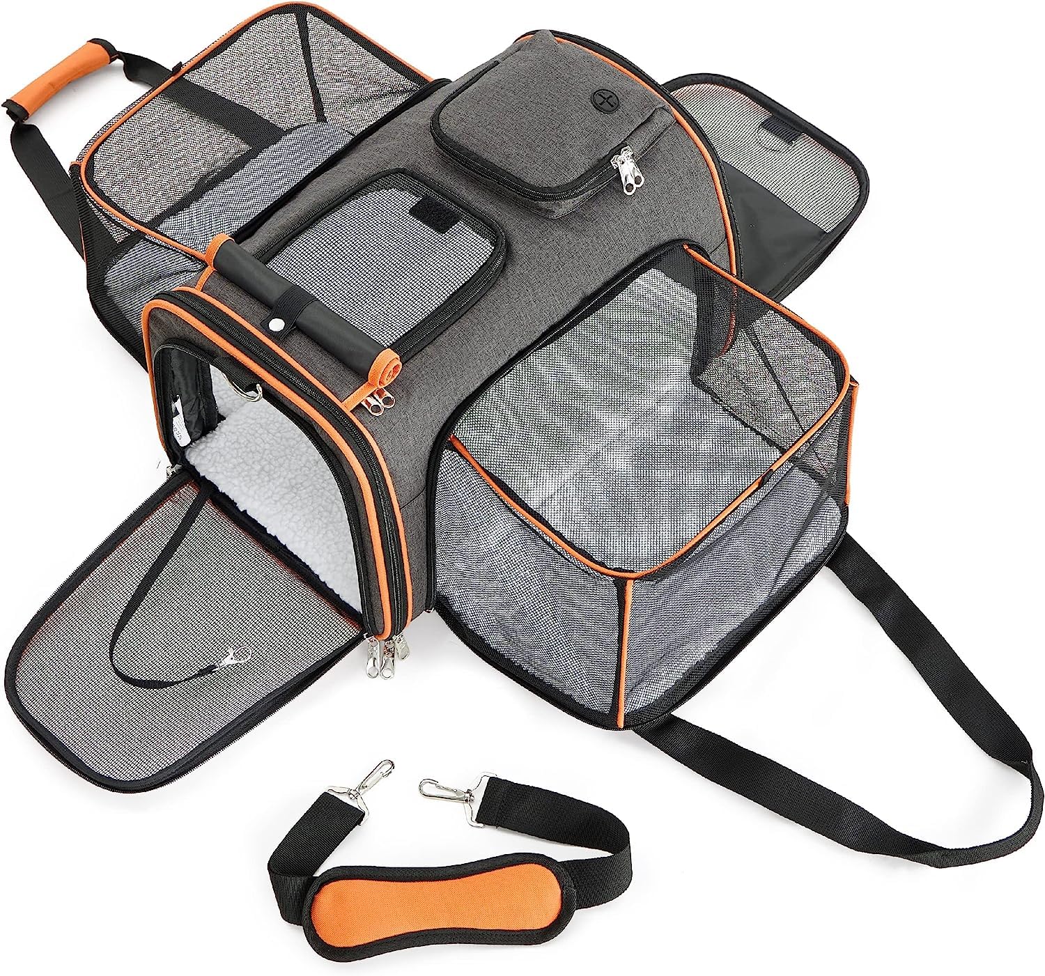 AZOD Airline Approved Pet Carrier, Large Soft Sided Pet Travel TSA ...