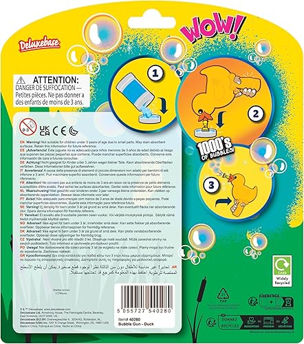 Miniatura 7 de Pistola de burbujas - Pez payaso de Deluxebase. Juguete soplador de burbujas de animal. Máquina de burbujas divertida para niños que hace horas de