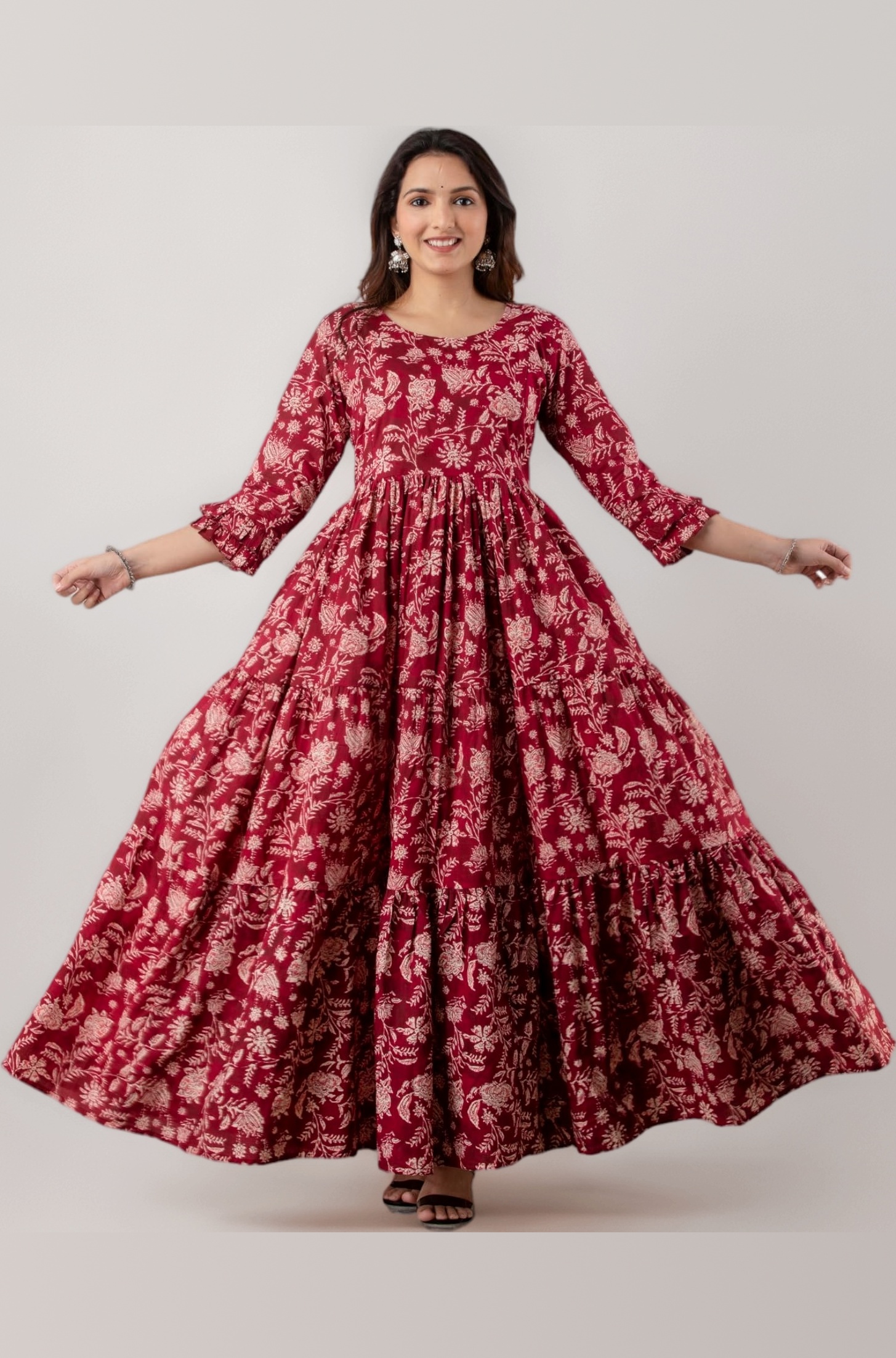 Henal Women's Cotton Maternity Dress Pregnancy Casual Long Sleeve Dual Zipped for Feeding Nursing Maternity Dress Kurti