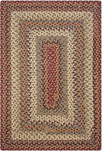 Miniatura 1 de Homespice Pumpkin Pie - Alfombra rectangular de algodón trenzado, 8 x 10 pies, color rojo, reversible y duradera, 100% tela de algodón suave,