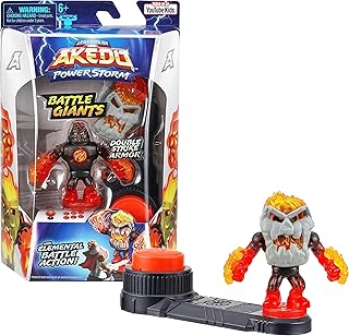 Legends of Akedo Powerstorm | Battle Giant Volcrag | Mini Battling Action Figure with Double Strike Armor | Ready, Fight, Split Strike.