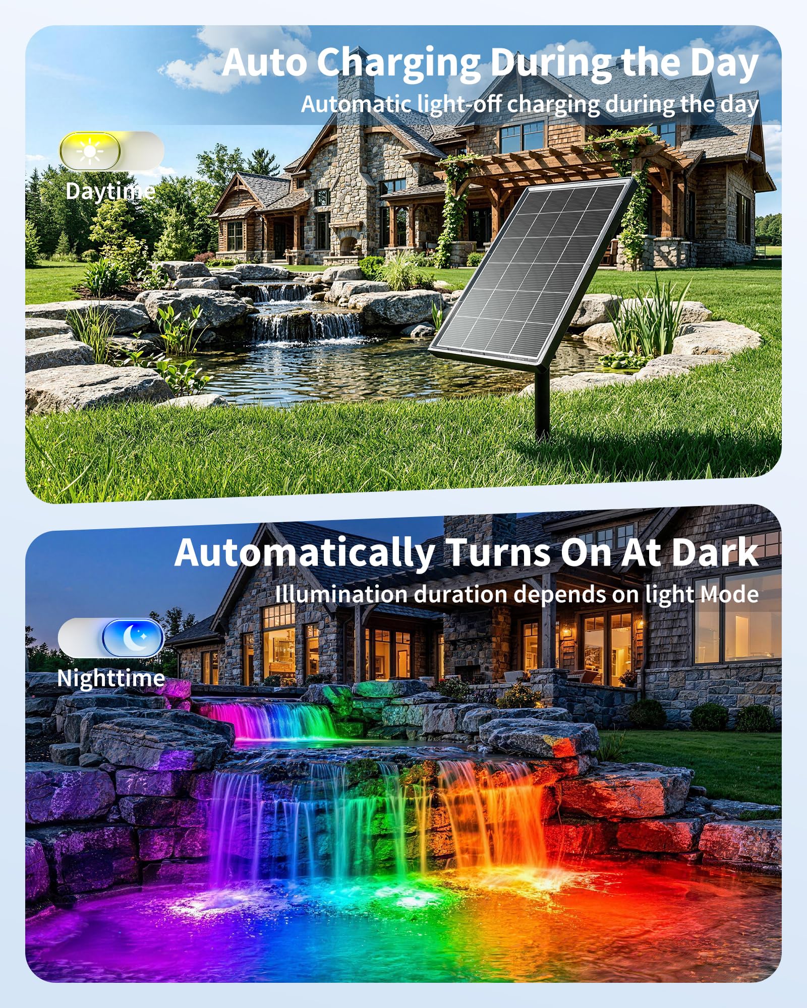 POPOSOAP Lampes solaires de bassin 4 W avec télécommande, lampes solaires sous-marines RVB multicolores avec minuterie et fonction mémoire pour étang, fontaine, piscine, jardin, aquarium (3 lampes