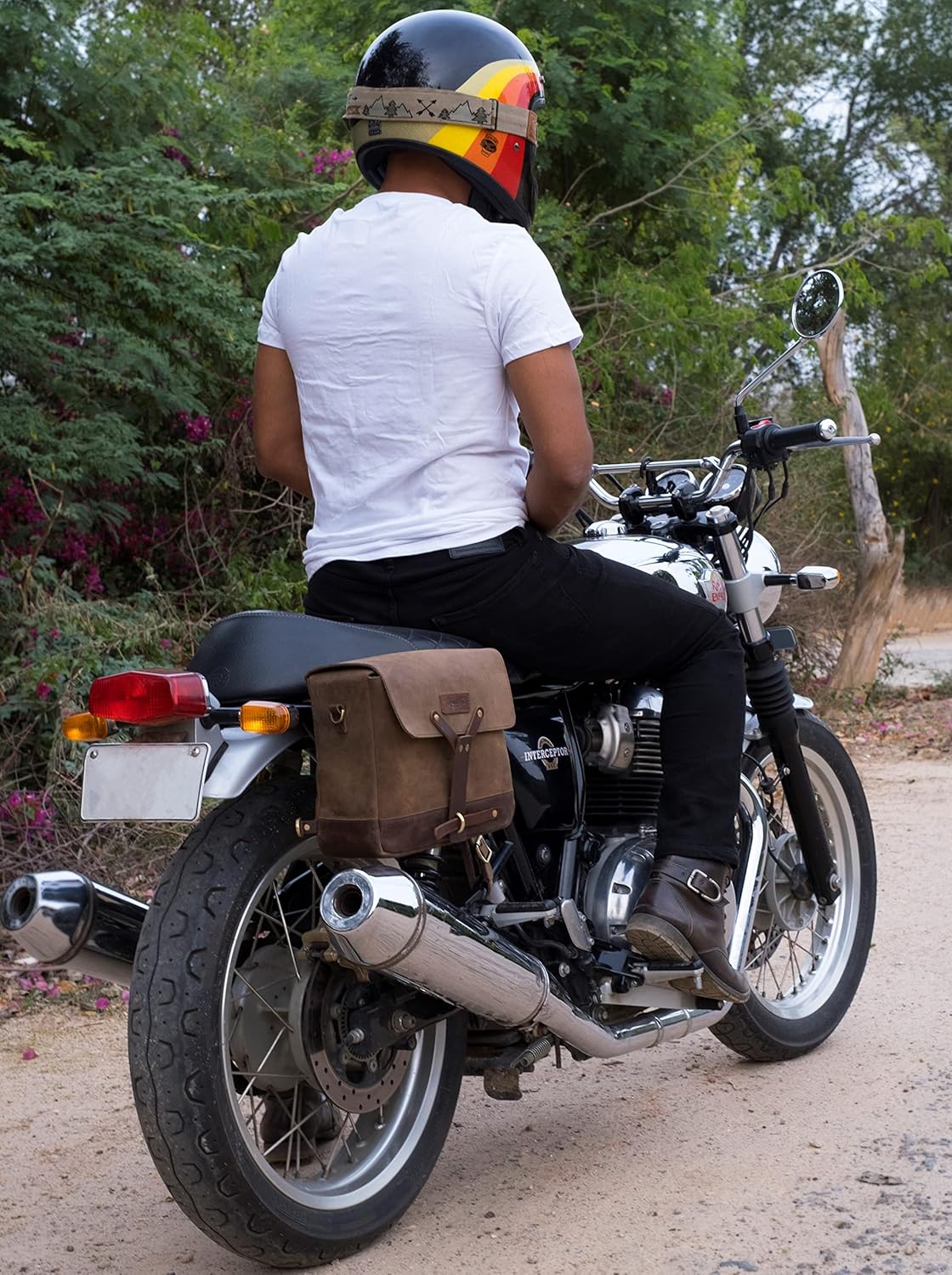 Full Grain Leather Messenger Bag Handmade Vintage Unisex Cross Body Motorcycle Mount Saddlebag With Adjustable Shoulder Strap